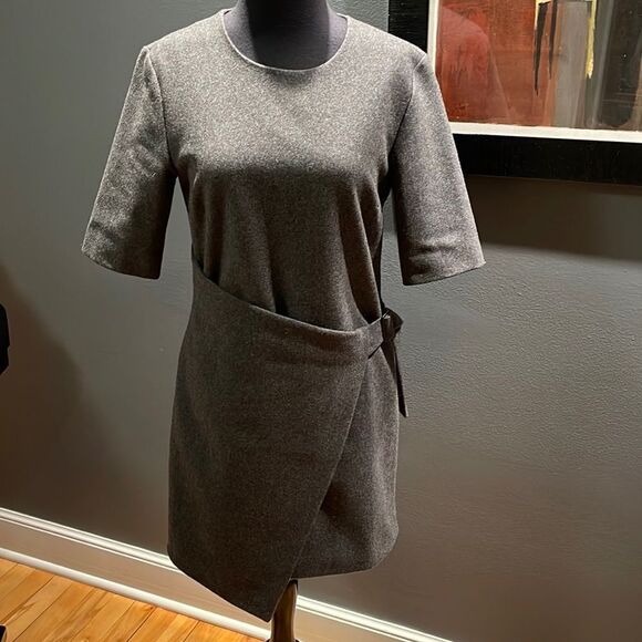 Kate Spade Saturday steel heather Buckle Over short sleeve midi dress NWT Size 4 - Picture 2 of 7